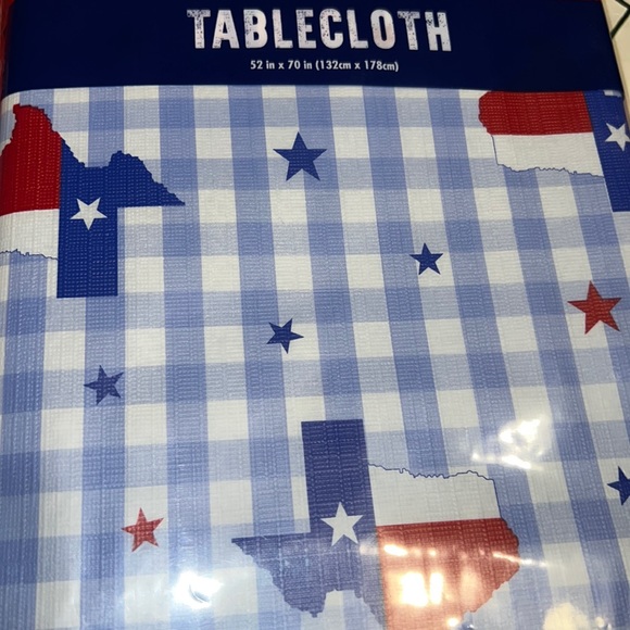 New Set of Texas Gingham Pattern Background Flannel Backing Tablecloth - Picture 8 of 8